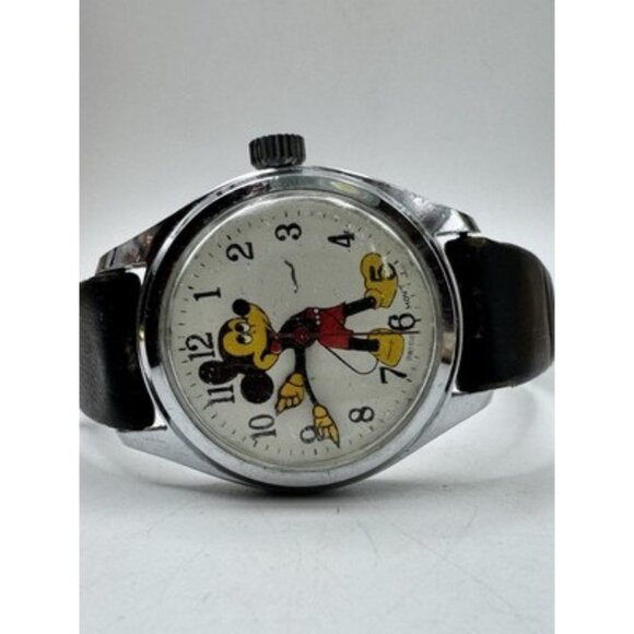 Mickey Mouse VTG Watch 1960's Walt Disney Productions Hand Wind Works - Picture 1 of 8